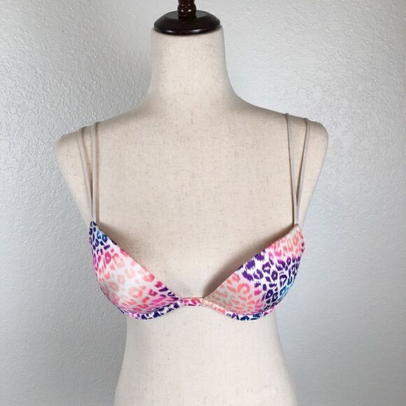 Pink Victoria’s Secret heartbreaker! plunge push-up bra 34B - Picture 1 of 8